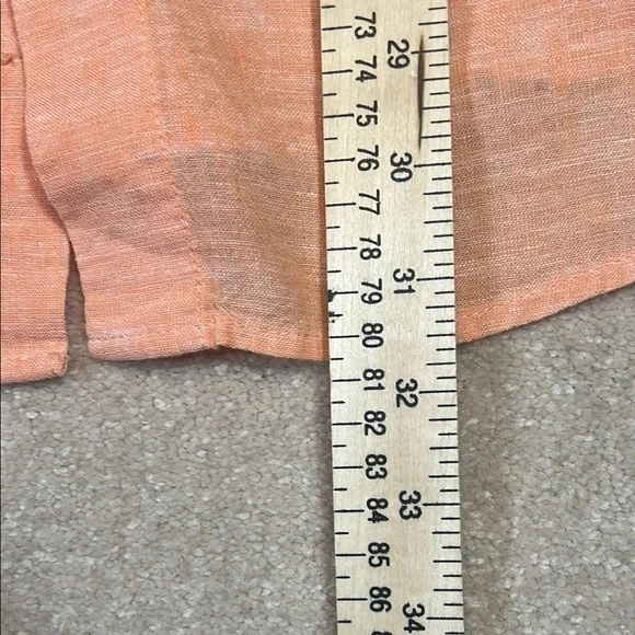 Tasso‎ Elba Orange Casual Button Down Shirt linen/cotton blend - Picture 7 of 8